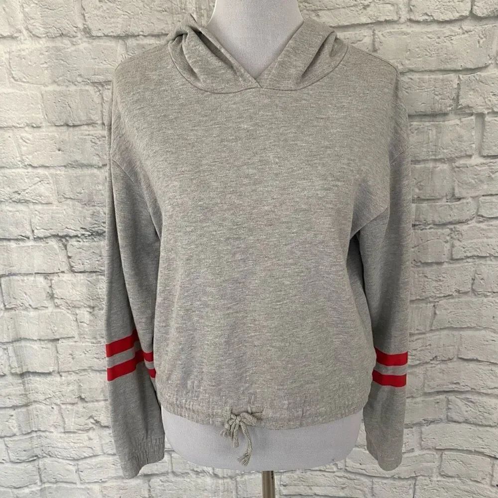 Sky & Sparrow women L cotton blend pullover crop hoodie
